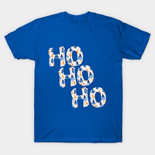 Ho Ho Ho In Royal Blue Print Design T-Shirt